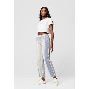 7 For All Mankind-Wmns Roxanne Ankle Jeans-Lt Wash-SideStripe Frayed Hems-size25